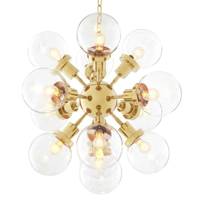 Люстра Chandelier Ludlow Gold Глянцевое золото Прозрачное Стекло Люстра Chandelier Ludlow Gold Глянцевое золото Прозрачное Стекло в Твери | Loft Concept