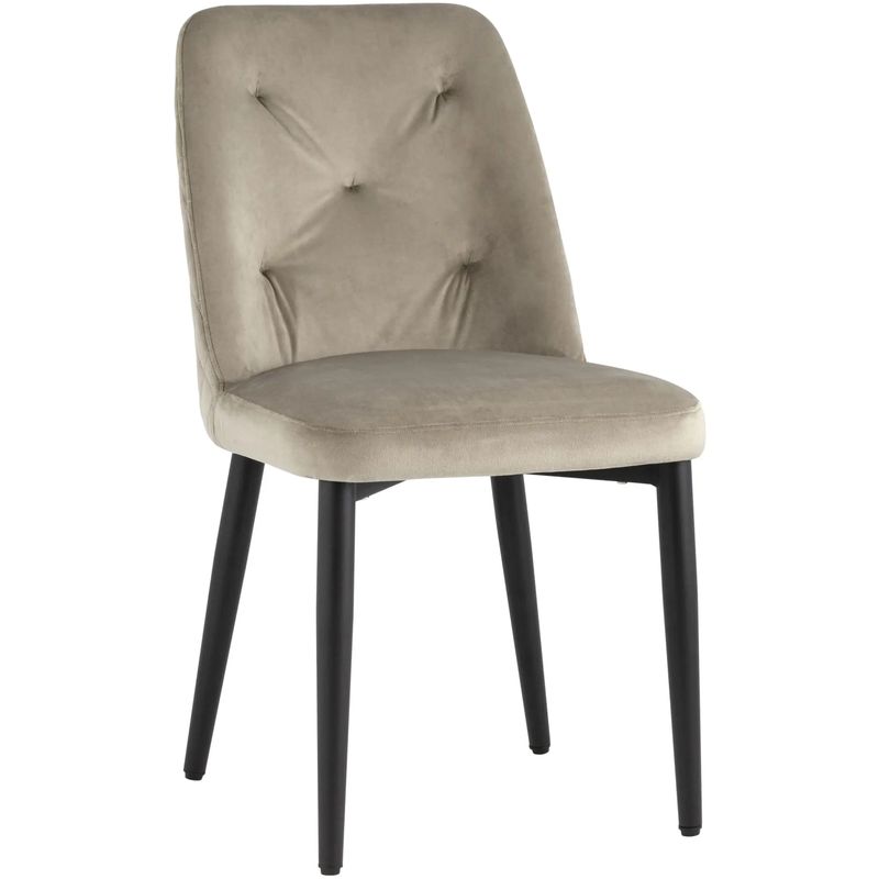 Стул Emma Chair Велюр Шампань Шампань Черный Стул Emma Chair Велюр Шампань Шампань Черный в Твери | Loft Concept