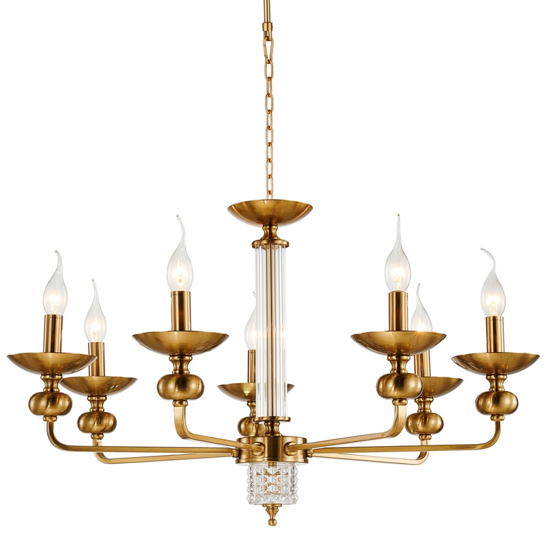Люстра бронзового цвета со стеклянным декором Candelabrum D75 см Бронза Прозрачный Люстра бронзового цвета со стеклянным декором Candelabrum D75 см Бронза Прозрачный в Твери | Loft Concept