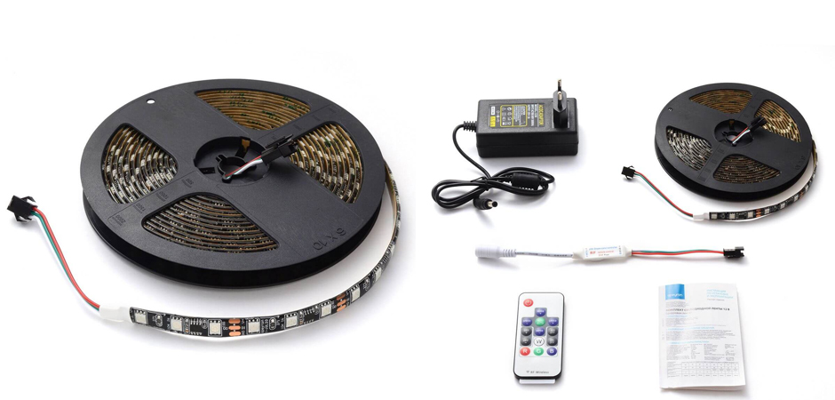 Комплект светодиодной влагозащищенной ленты 14,4W/m 60Led/m 5050SMD разноцветный 5M Комплект светодиодной влагозащищенной ленты 14,4W/m 60Led/m 5050SMD разноцветный 5M - Loft-Concept в Твери