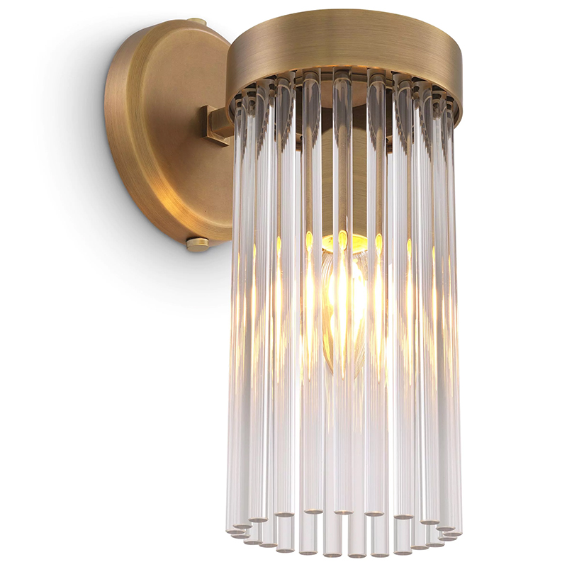 Бра Eichholtz Wall Lamp Carnero Латунь Прозрачное Стекло Бра Eichholtz Wall Lamp Carnero Латунь Прозрачное Стекло в Твери | Loft Concept