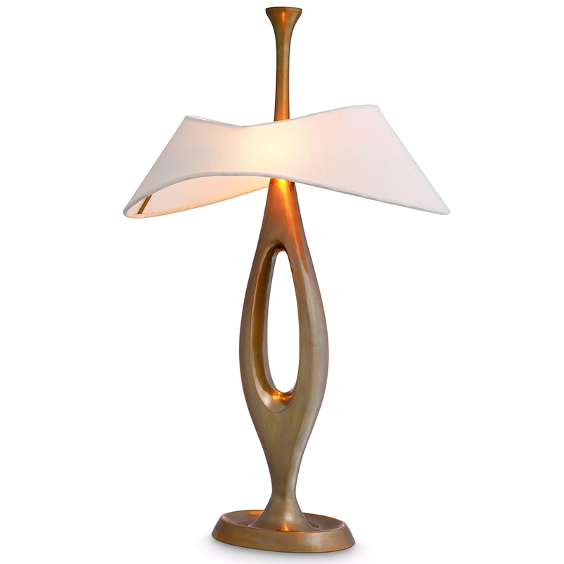 Настольная лампа Eichholtz Table Gianfranco Brass Золотой Белый Настольная лампа Eichholtz Table Gianfranco Brass Золотой Белый в Твери | Loft Concept