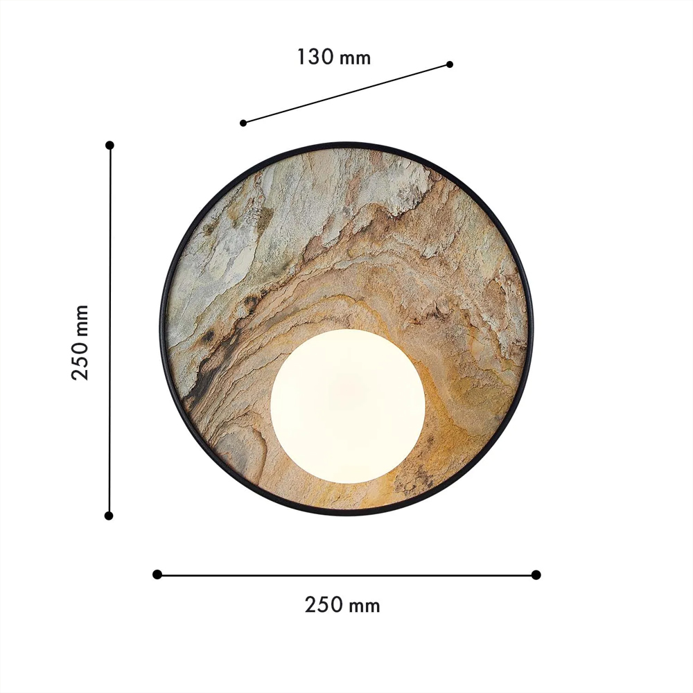 Бра круглое с каменным диском в металлической раме Sandstone Painting в Твери