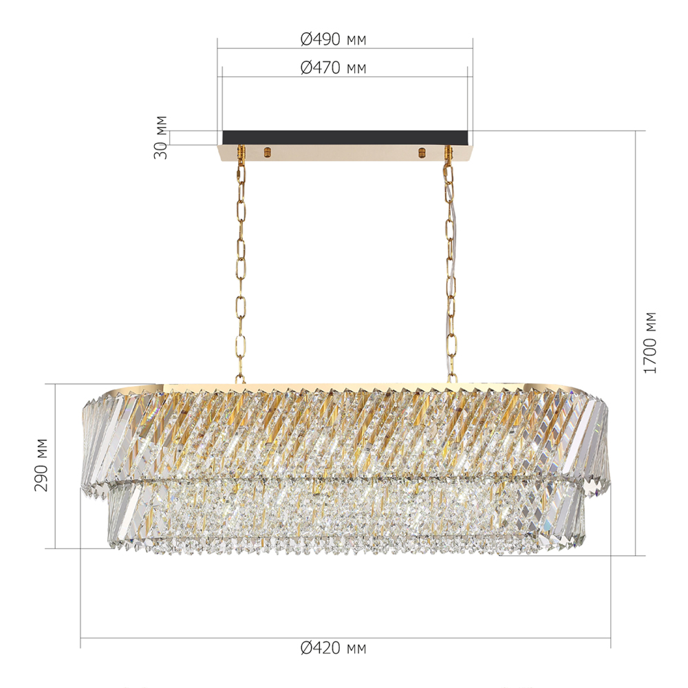 Люстра овальная в классическом обрамлении Light Connoisseurs Beauty в Твери