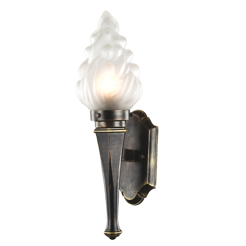 Уличный светильник Lamar Sconce Винтажный черный Белое матовое стекло в Твери | Loft Concept 