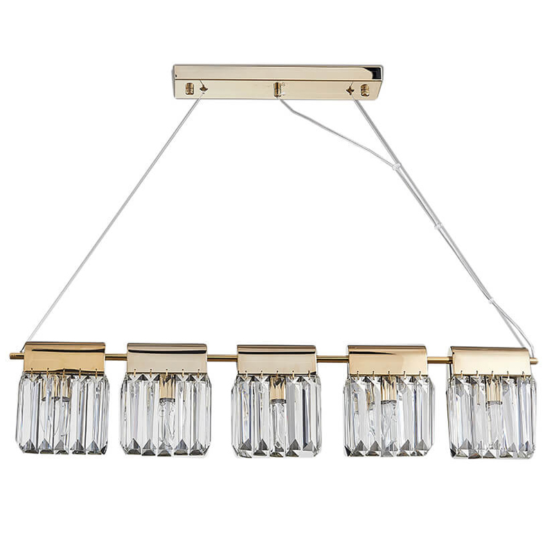 Люстра Crystal Pendants 5 Золотой Прозрачное Стекло Люстра Crystal Pendants 5 Золотой Прозрачное Стекло в Твери | Loft Concept