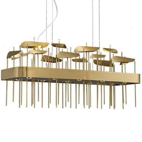 Светодиодная дизайнерская инсталляция ANODINE Perlina Rectangle Chandelier Золотой Светодиодная дизайнерская инсталляция ANODINE Perlina Rectangle Chandelier Золотой в Твери | Loft Concept