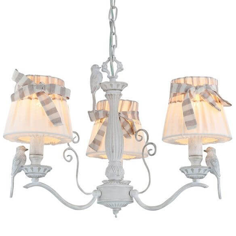 Люстра Refined Provence Chandelier trio Белый Бежевый Люстра Refined Provence Chandelier trio Белый Бежевый в Твери | Loft Concept