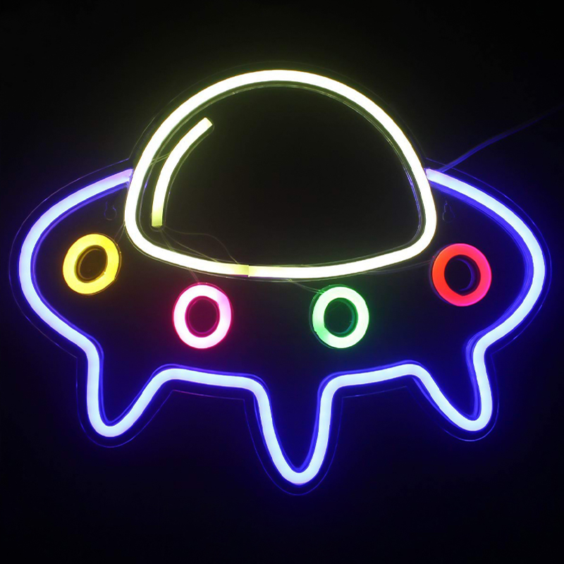 Неоновая настенная лампа Small Spaceship Neon Wall Lamp Мульти Неоновая настенная лампа Small Spaceship Neon Wall Lamp Мульти в Твери | Loft Concept