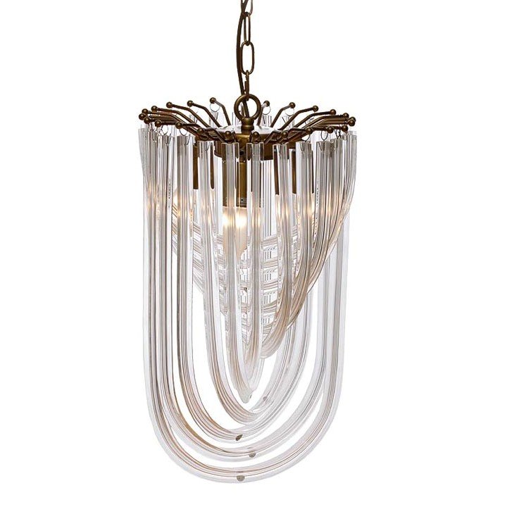 Люстра Lava Tube Pendant Clear Золотой Прозрачный Люстра Lava Tube Pendant Clear Золотой Прозрачный в Твери | Loft Concept