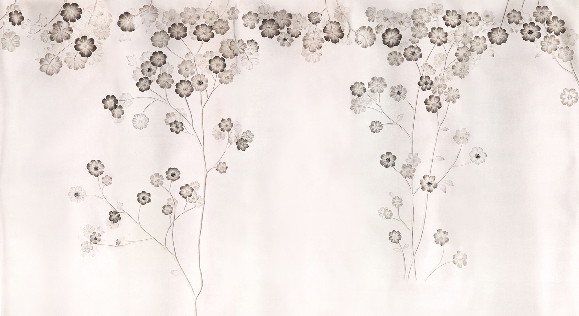 Обои ручная роспись Anemones in Light Special Colourway SC-236 on Tarnished Silver gilded silk Обои ручная роспись Anemones in Light Special Colourway SC-236 on Tarnished Silver gilded silk - постер Loft-Concept в Твери