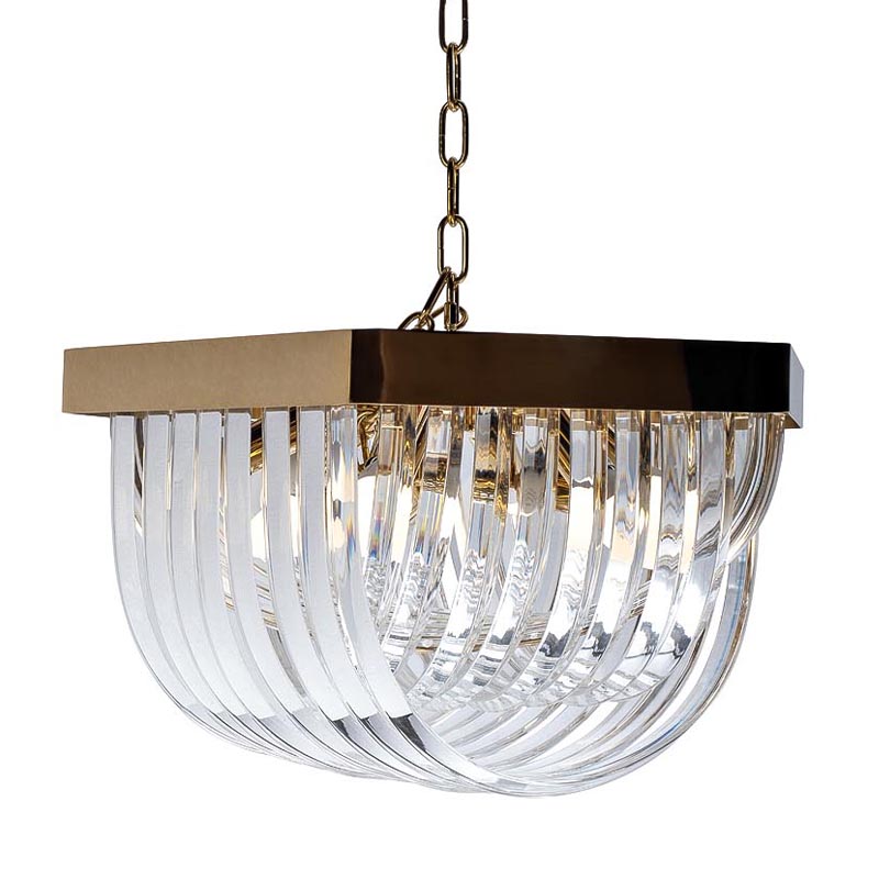 Люстра Retro FROZEN GLASS gold 9 lamp Глянцевое золото в Твери | Loft Concept 