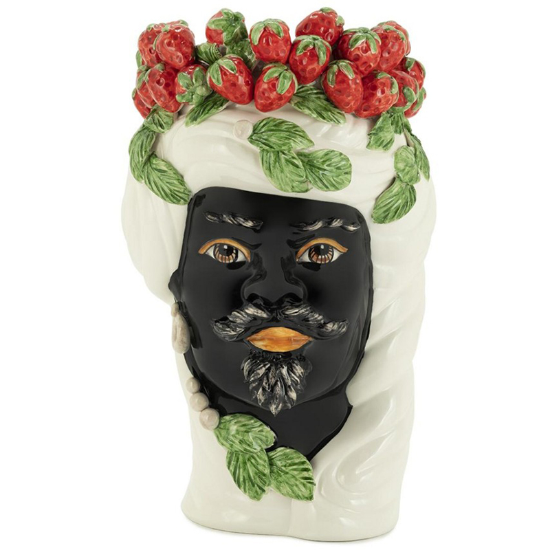 Ваза Vase Strawberries Head Man White Мульти Белый Красный Зеленый Черный Ваза Vase Strawberries Head Man White Мульти Белый Красный Зеленый Черный в Твери | Loft Concept