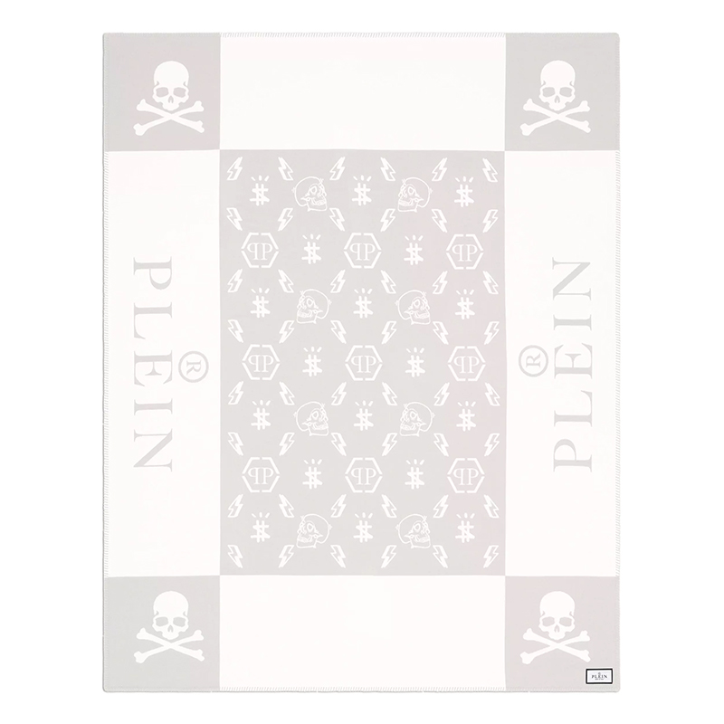 Плед Philipp Plein Plaid Cashmere Skull Grey Серый Белый Плед Philipp Plein Plaid Cashmere Skull Grey Серый Белый в Твери | Loft Concept