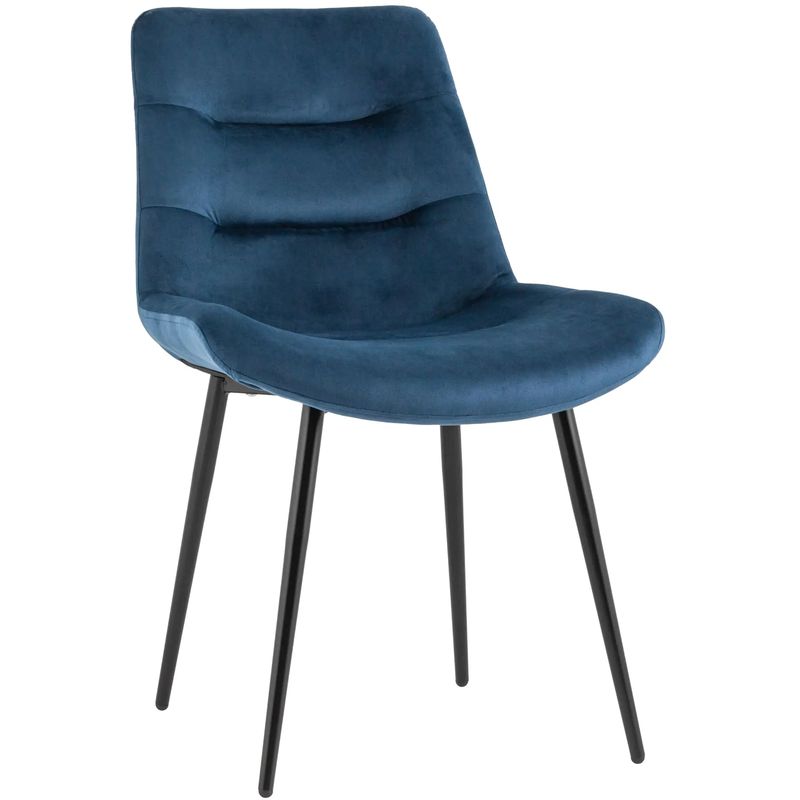 Стул Austin Chair Синий Велюр Синий Черный Стул Austin Chair Синий Велюр Синий Черный в Твери | Loft Concept