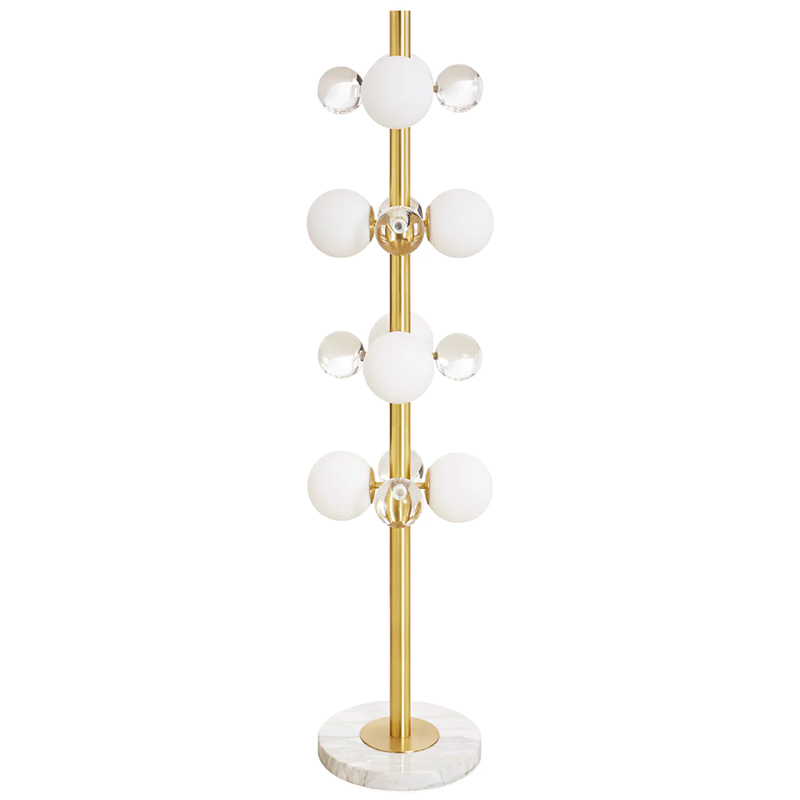 Торшер GLOBO FLOOR LAMP-BRASS Jonathan Adler Золотой Прозрачное Стекло Белый Торшер GLOBO FLOOR LAMP-BRASS Jonathan Adler Золотой Прозрачное Стекло Белый в Твери | Loft Concept