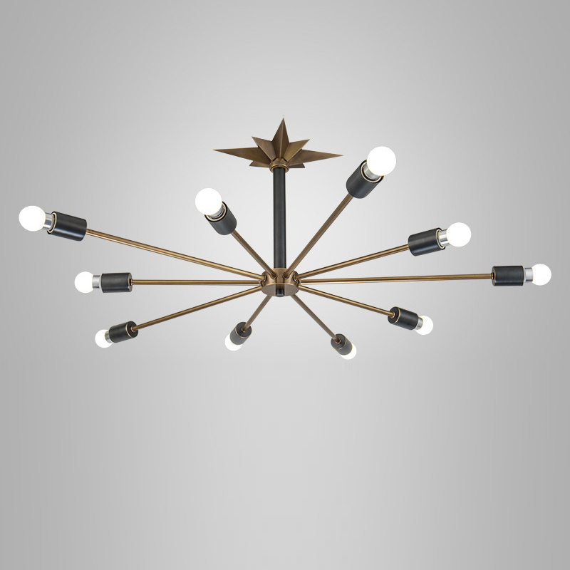 Люстра Base Star Chandelier Латунь Античная полированная Черный в Твери | Loft Concept 