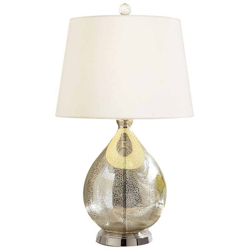 Настольная лампа Leonois Glass Table Lamp Прозрачный Хром Белый Настольная лампа Leonois Glass Table Lamp Прозрачный Хром Белый в Твери | Loft Concept
