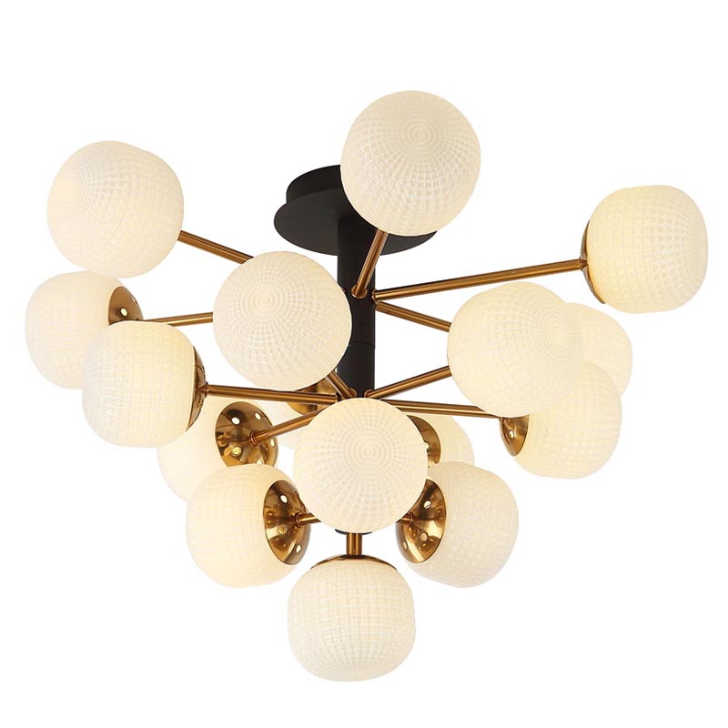 Потолочный светильник Barrett Ceiling Lamp white Белый Латунь Потолочный светильник Barrett Ceiling Lamp white Белый Латунь в Твери | Loft Concept