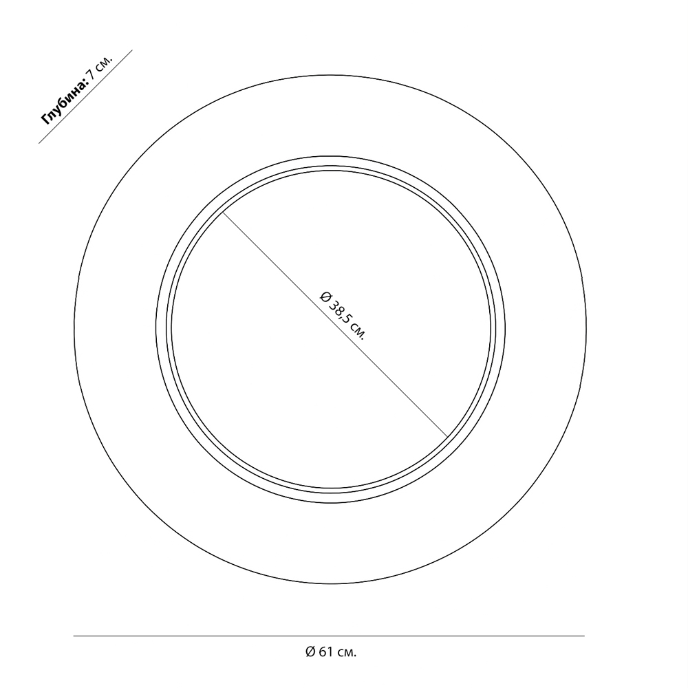 Чёрное настенное зеркало с золотым кантом Porunalia в Твери