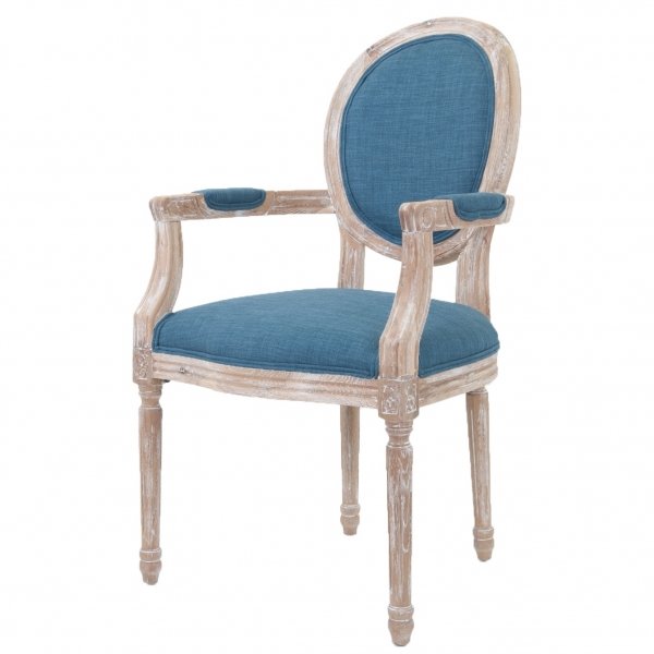 Стул French chairs Provence Blue ArmChair Голубой пастельный Бежевый Стул French chairs Provence Blue ArmChair Голубой пастельный Бежевый в Твери | Loft Concept