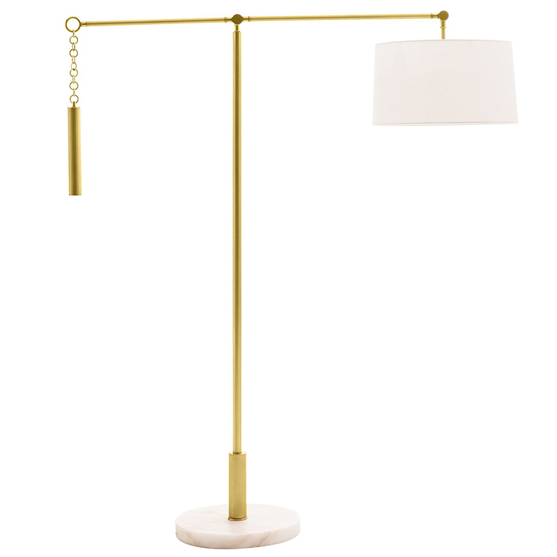 Торшер Arteriors NEWARK FLOOR LAMP Латунь Белый Торшер Arteriors NEWARK FLOOR LAMP Латунь Белый в Твери | Loft Concept