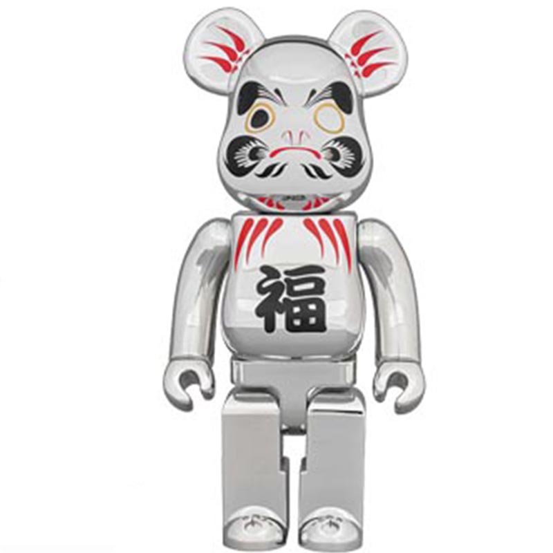 Статуэтка Bearbrick Daruma Silver Серебряный Черный Красный Статуэтка Bearbrick Daruma Silver Серебряный Черный Красный в Твери | Loft Concept