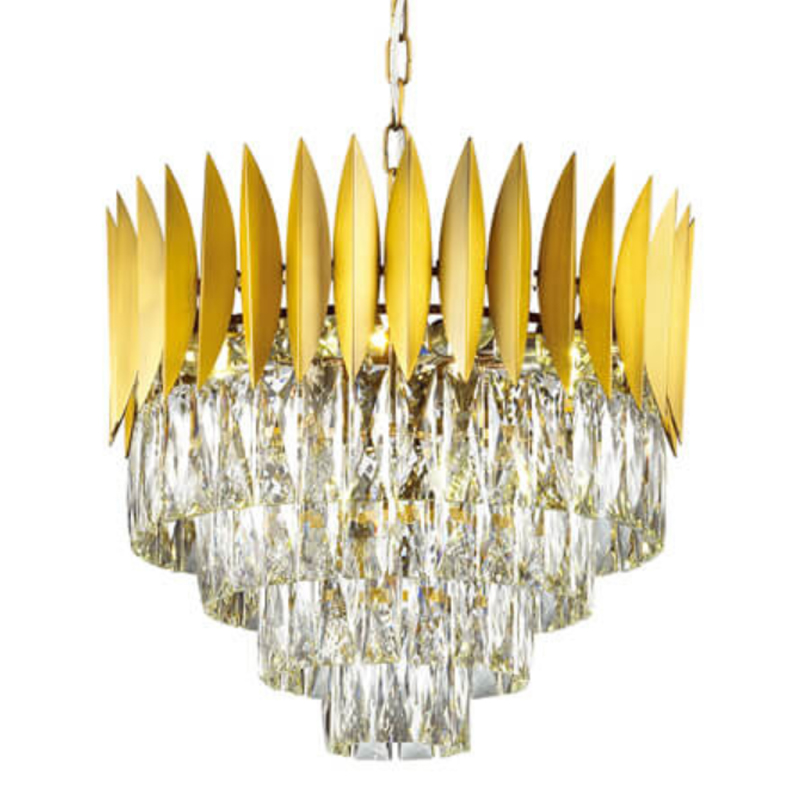 Люстра KEBO KING CHANDELIER four cascades D 45 Латунь Прозрачное Стекло Люстра KEBO KING CHANDELIER four cascades D 45 Латунь Прозрачное Стекло в Твери | Loft Concept