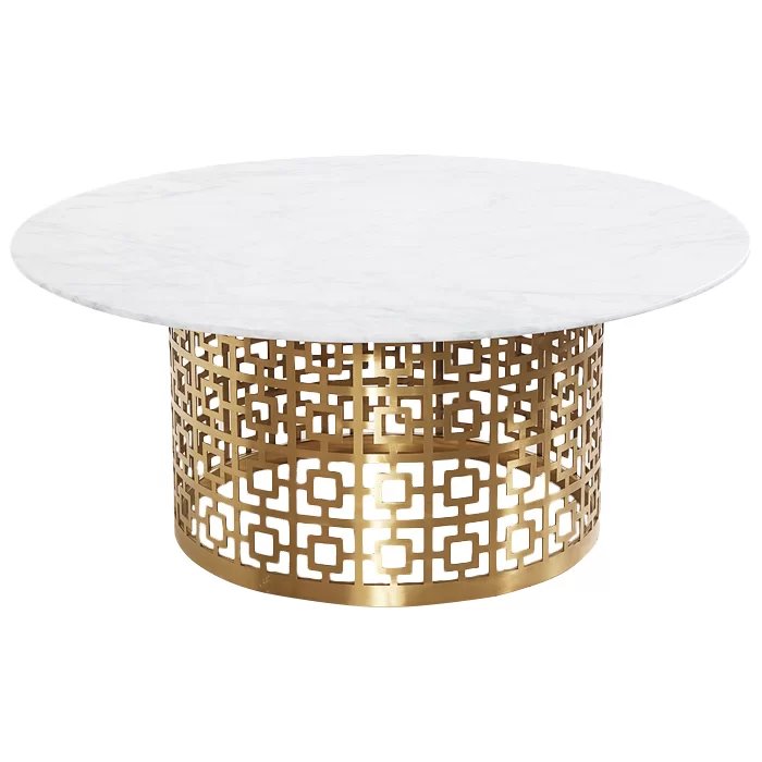 Кофейный стол Artesia Coffee Table White Глянцевое золото Белый Кофейный стол Artesia Coffee Table White Глянцевое золото Белый в Твери | Loft Concept