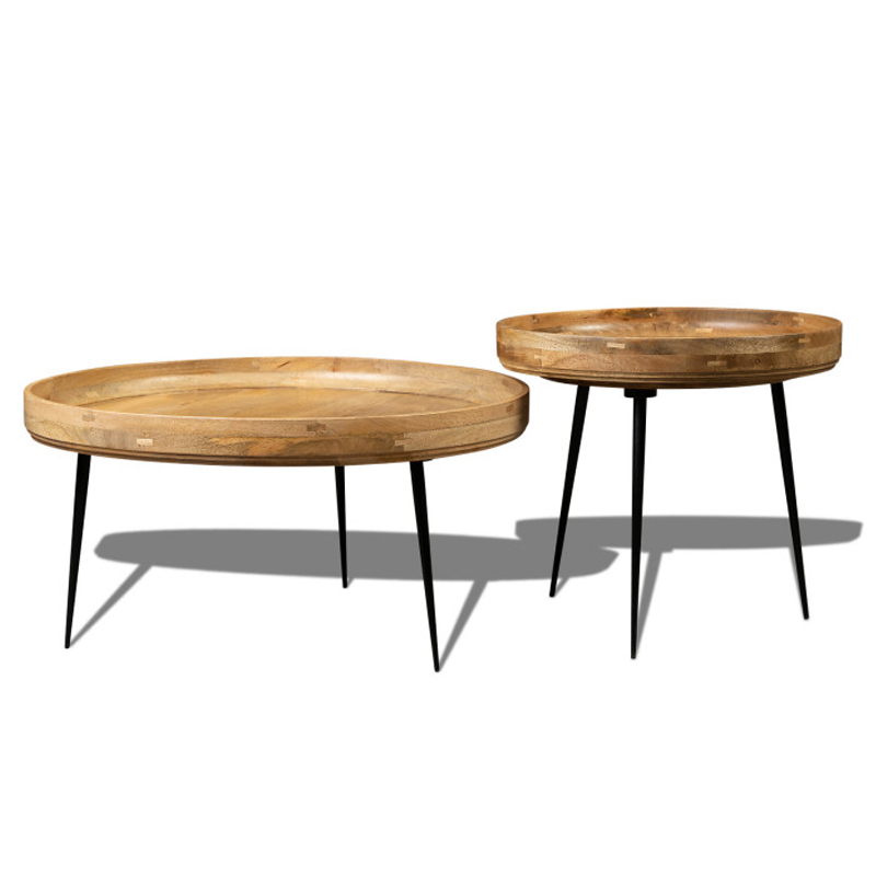 Комплект кофейных столов Davidson Table Бежевый Коричневый Черный Комплект кофейных столов Davidson Table Бежевый Коричневый Черный в Твери | Loft Concept