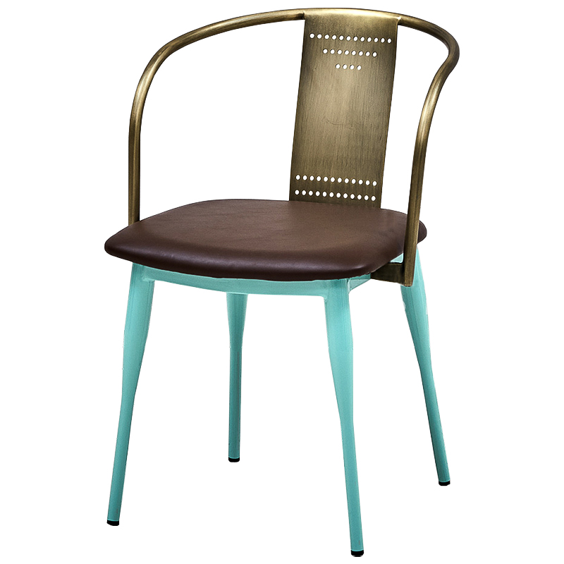 Стул Roban Loft Stool Бирюзовый Бронза Коричневый в Твери | Loft Concept 