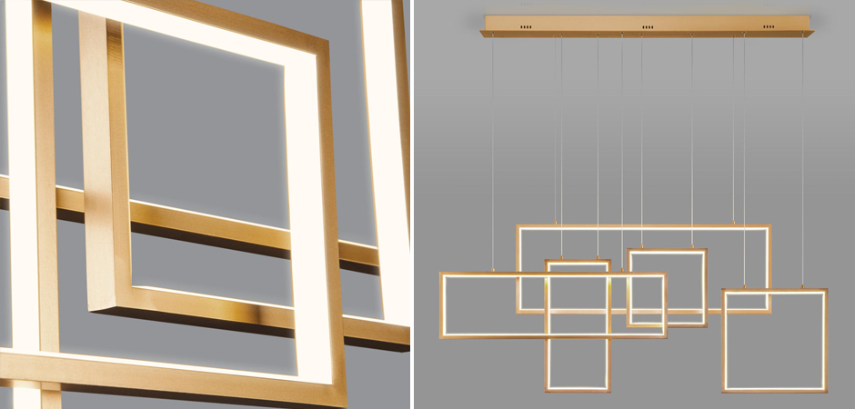 Люстра Rectangle Geometry Chandelier Gold 5 Люстра Rectangle Geometry Chandelier Gold 5 - Loft-Concept в Твери