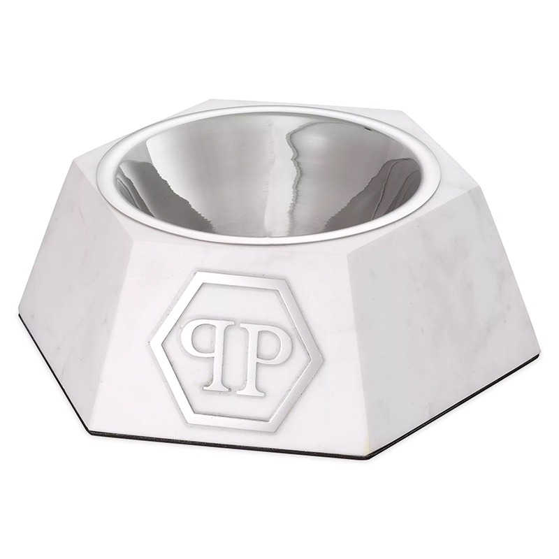 Миска для корма Dog Food bowl Nice L White Белый Сталь Миска для корма Dog Food bowl Nice L White Белый Сталь в Твери | Loft Concept