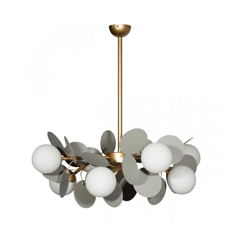 Люстра MATISSE Chandelier Gray 8 ламп Серый Золотой Белый Люстра MATISSE Chandelier Gray 8 ламп Серый Золотой Белый в Твери | Loft Concept