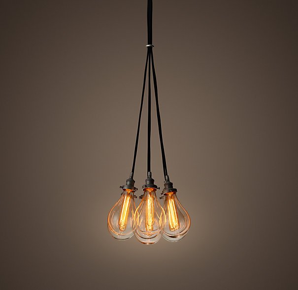 Подвесной светильник Glass Teardrop Pear 7 Черный Подвесной светильник Glass Teardrop Pear 7 Черный в Твери | Loft Concept