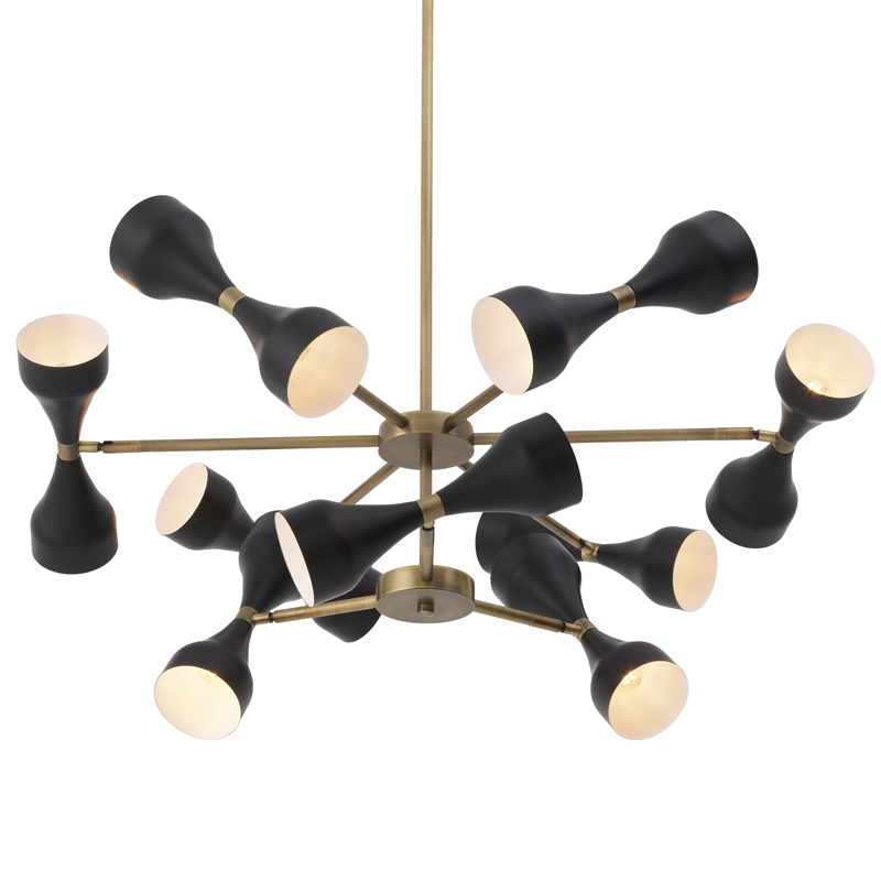 Люстра Eichholtz Chandelier Cordero Латунь Античная полированная Черный Люстра Eichholtz Chandelier Cordero Латунь Античная полированная Черный в Твери | Loft Concept