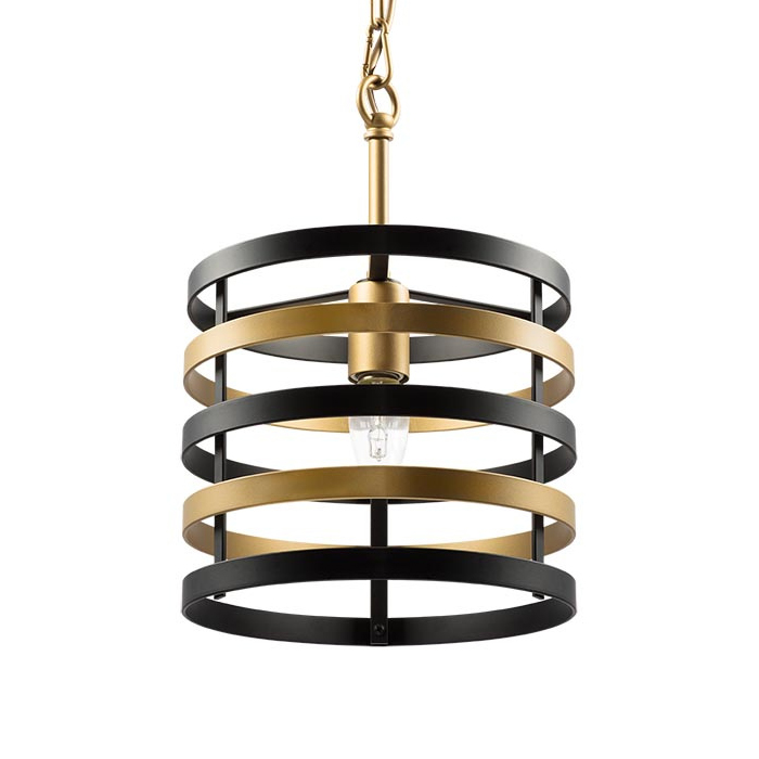 Подвесной светильник Gold Stripes Chandelier Черный Золотой Подвесной светильник Gold Stripes Chandelier Черный Золотой в Твери | Loft Concept