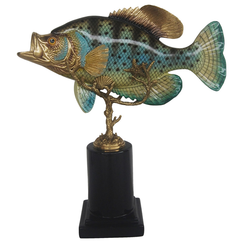 Статуэтка Fish on stand Бронза Морская синь Серо-голубой Статуэтка Fish on stand Бронза Морская синь Серо-голубой в Твери | Loft Concept