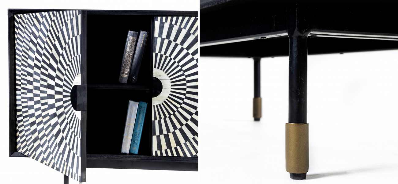 Двухдверный комод с орнаментом Bone Inlay - фото №1