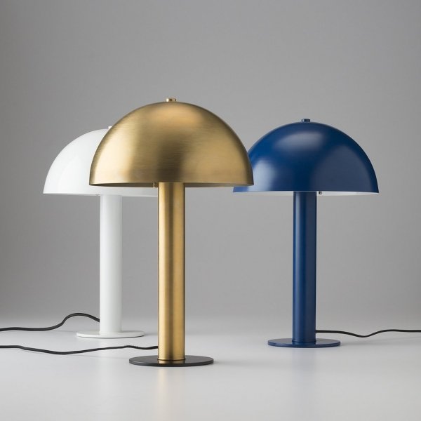 Настольная лампа Sidnie Lamp Латунь Белый Синий Настольная лампа Sidnie Lamp Латунь Белый Синий в Твери | Loft Concept