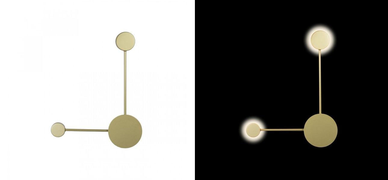 Бра Лофт Vibia Pin Wall Light 2 плафона Золотой матовый цвет - фото