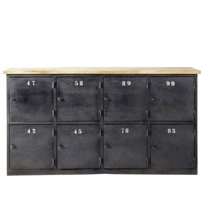 Комод в стиле Лофт с 8-ю дверцами Industrial Rust Eight Chest Черный Комод в стиле Лофт с 8-ю дверцами Industrial Rust Eight Chest Черный в Твери | Loft Concept