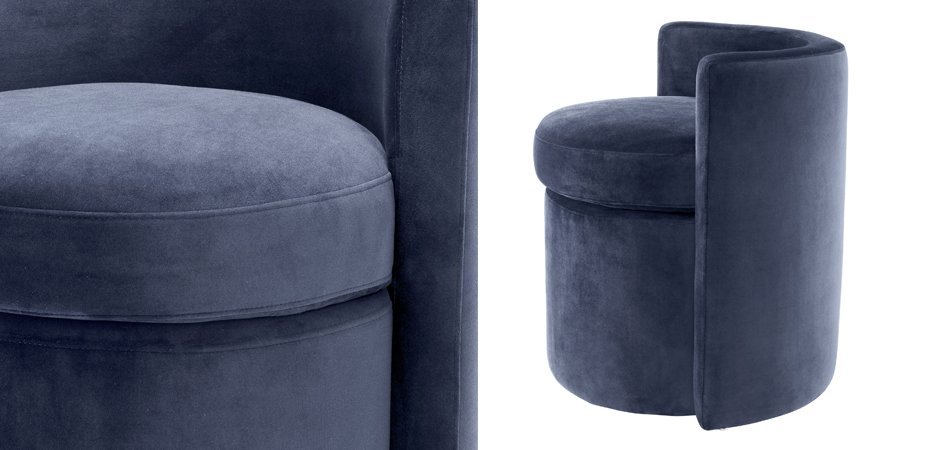 Кресло Eichholtz Stool Arcadia midnight blue Кресло Eichholtz Stool Arcadia midnight blue - Loft-Concept в Твери