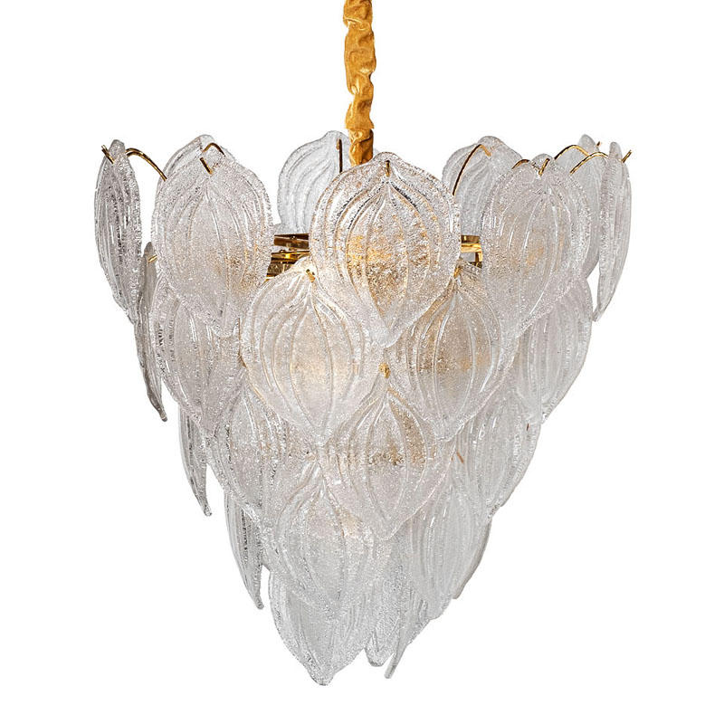 Люстра Textured Glass Chandelier Petal 10 Глянцевое золото Люстра Textured Glass Chandelier Petal 10 Глянцевое золото в Твери | Loft Concept