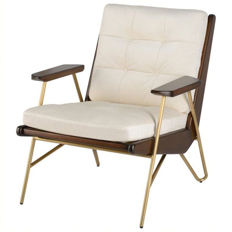 Кресло Gelver Chair white Белый матовое золото Коричневый Кресло Gelver Chair white Белый матовое золото Коричневый в Твери | Loft Concept