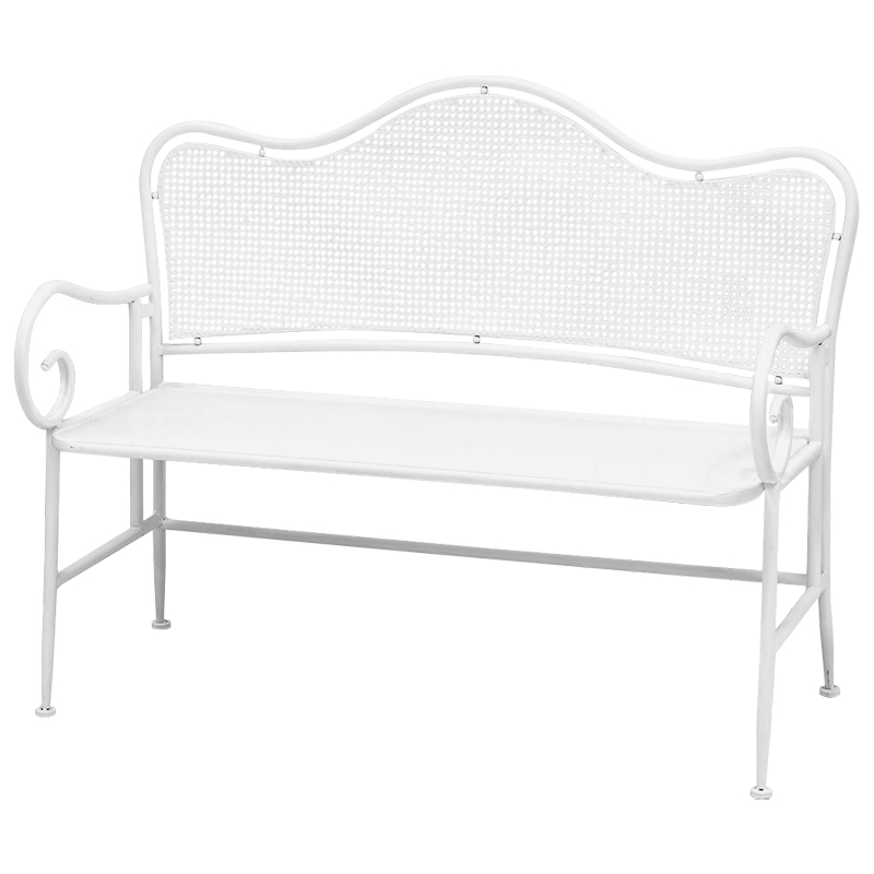 Скамья белая в стиле прованс Miah Bench White Белый Скамья белая в стиле прованс Miah Bench White Белый в Твери | Loft Concept