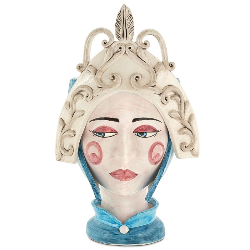 Ваза Vaso Moro Lady Paladin Голубой Синий Бежевый Мульти Ваза Vaso Moro Lady Paladin Голубой Синий Бежевый Мульти в Твери | Loft Concept