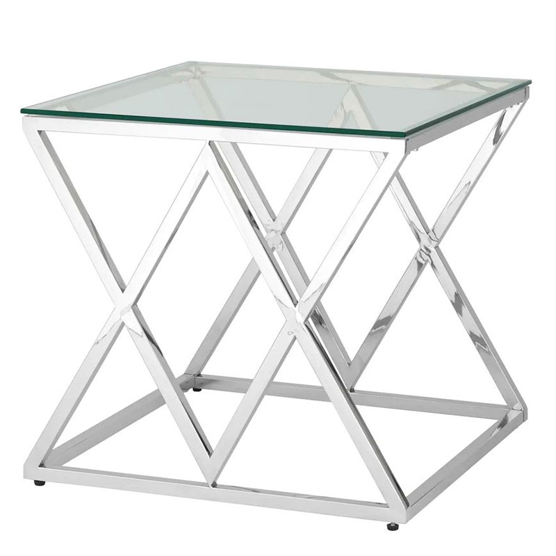 Стол приставной Geometry Rhombus Silver Серебряный Прозрачное Стекло Стол приставной Geometry Rhombus Silver Серебряный Прозрачное Стекло в Твери | Loft Concept