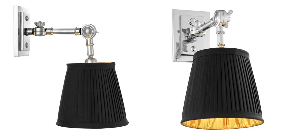 Бра Wall Lamp Wentworth Single Nickel+Black Бра Wall Lamp Wentworth Single Nickel+Black - Loft-Concept в Твери