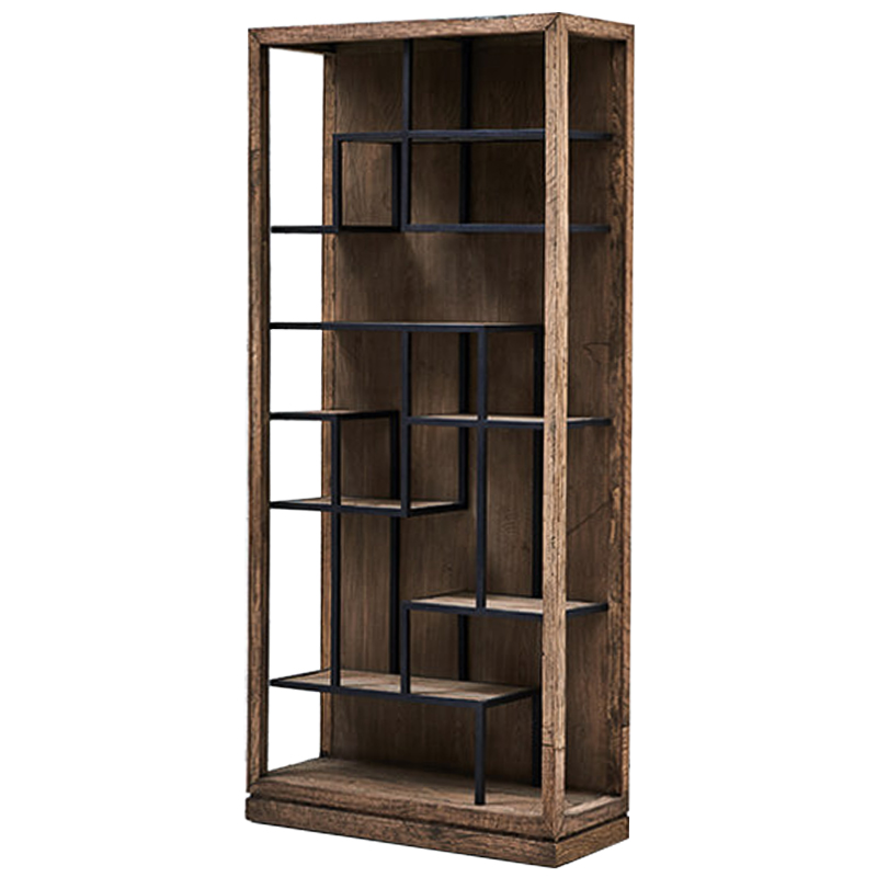 Стеллаж деревянный в стиле Лофт Geometric Loft Rack Черный Коричневый Стеллаж деревянный в стиле Лофт Geometric Loft Rack Черный Коричневый в Твери | Loft Concept